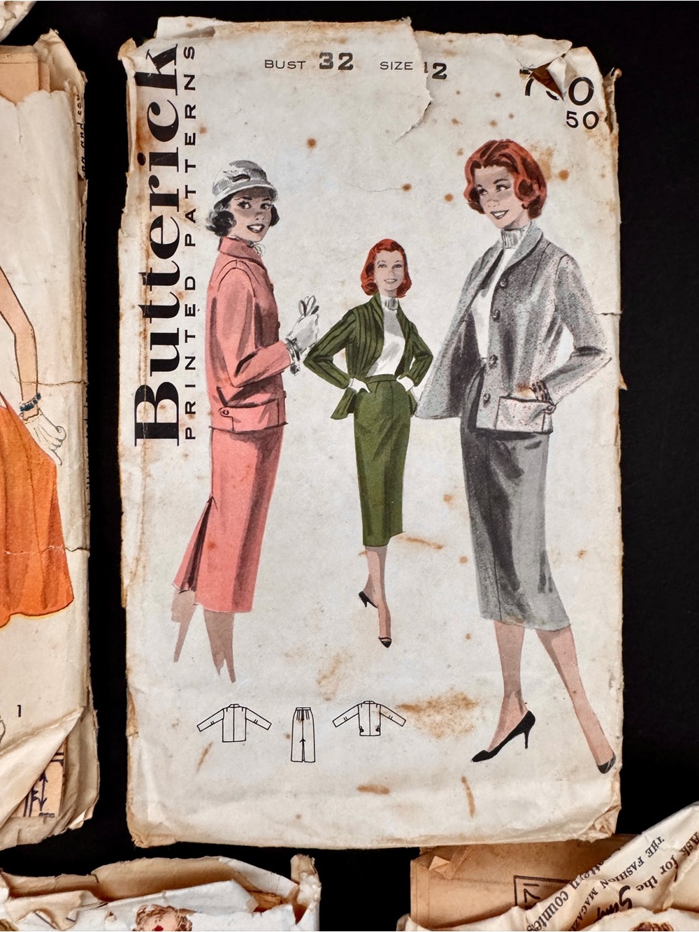 Vtg Sewing Pattern Lot Simplicity Misses Butterick Dresses 50s Sz 12 14 16 Cut - Picture 4 of 11